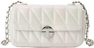 Satchel Crossbody Bags for Women, Vegan Leather Elegant Shoulder Handbag Fashion Underarm Clutch Purse with Chain