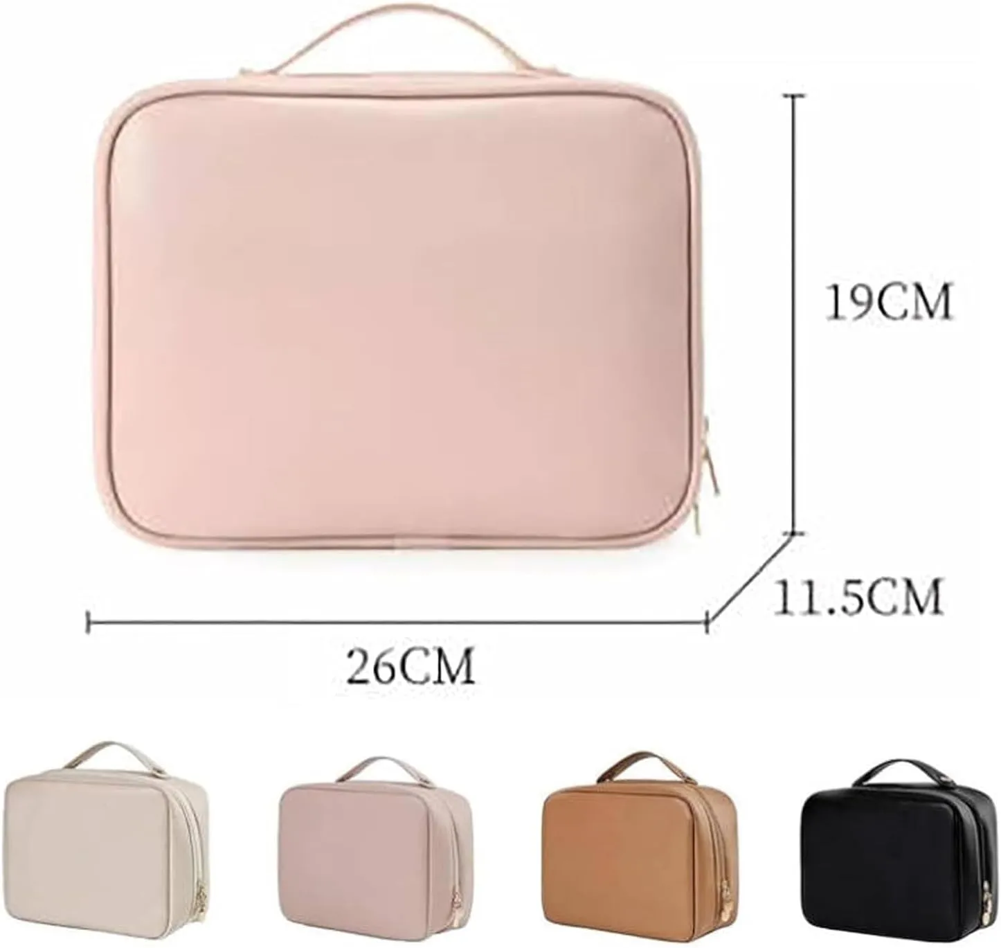 Set Patient Makeup Bag, Set Patient Makeup Pouch, Multi Compartment Toiletry Cosmetic Bag, Travel Makeup Pouch for Women, Portable Water Resistant Versatile Makeup Organizer Bag (1pcs-Black)