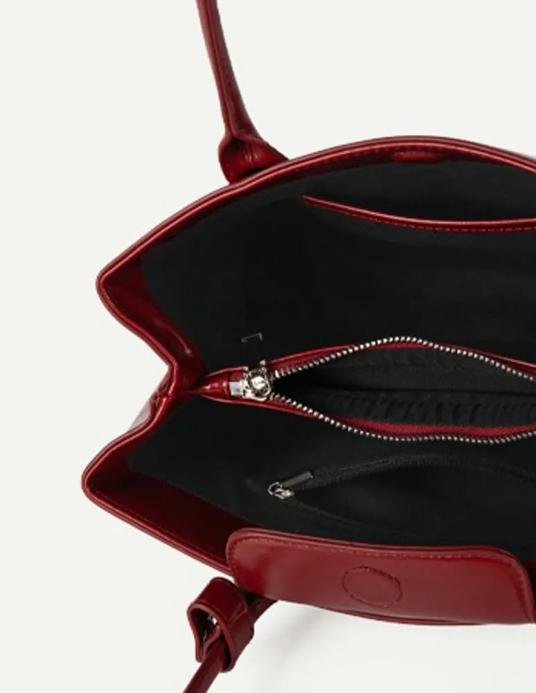 Shiny Vegan Leather Tote Bags for Women Underarm Hobo Handbag Chic Clutch Purse Ladies Shoulder Bag for Shopping Work 2025