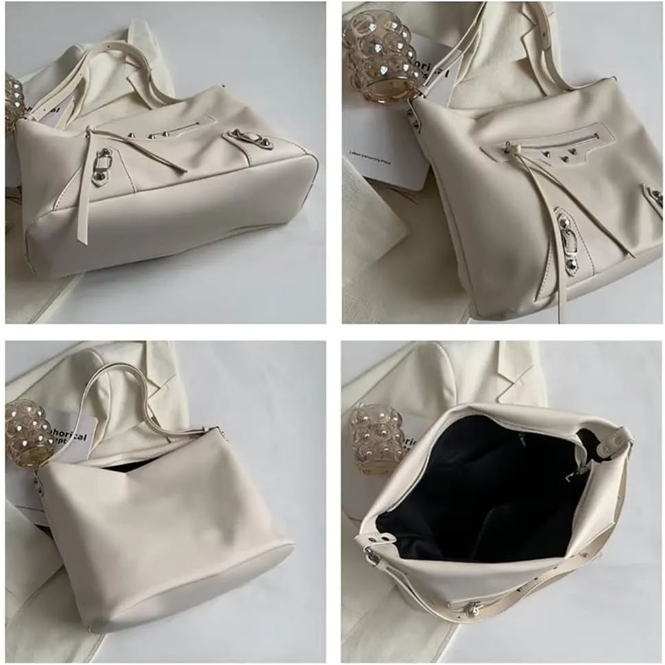 Shoulder Bag for Women Stylish Top Handle Bag Daily Hobo Handbag Minimalist Bucket Work Bag PU Leather Tote Travel Bag