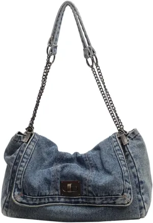 Slouchy Denim Hobo Bags Women Underarm Shoulder Bags Trendy Travel Crossbody Purse Cute Top-handle Tote Handbag 2025
