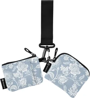 Small Wallet for Women Chic Floral Flower Zip Around Dual Pouch Wristlet Wallets for Women Portable Card Wallet