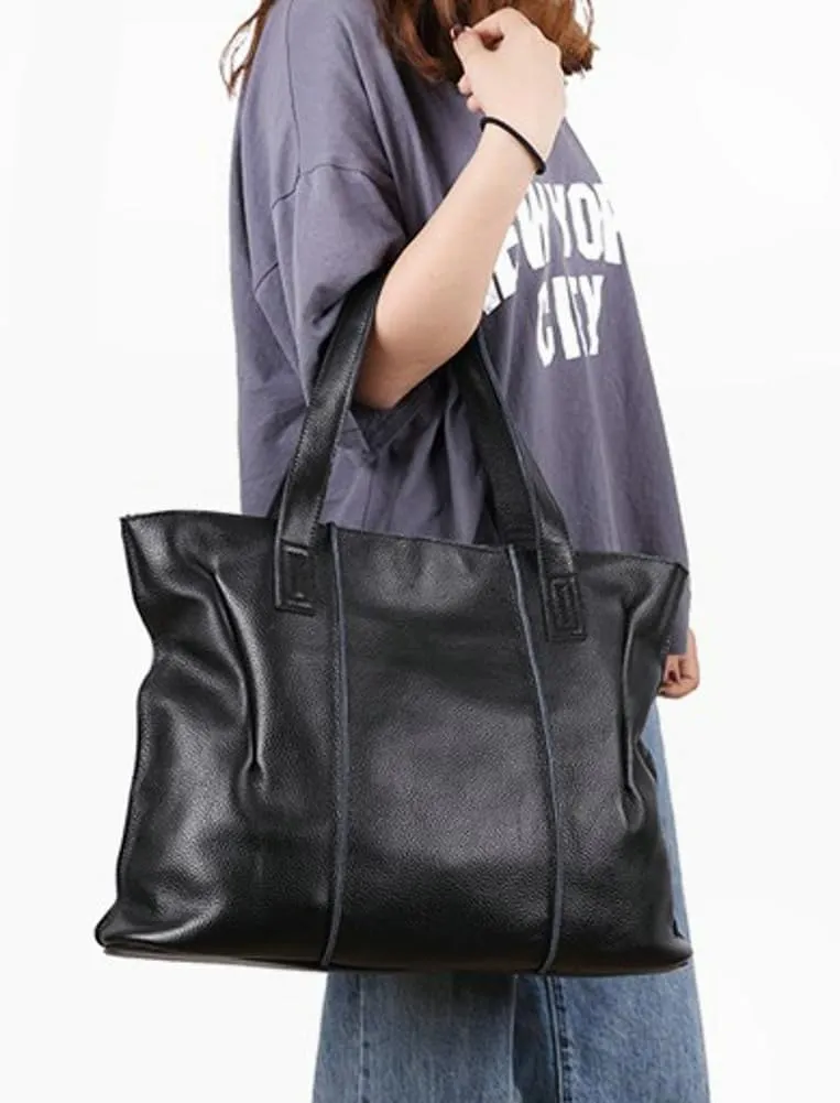 Soft Genuine Leather Tote Bags for Women Large Capacity Handbags Ladies Top Handle Satchel Trendy Working Shoulder Bags
