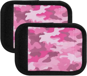 SPRIPORT Camouflage Light Pink 2 Pack Luggage Handle Wraps for Suitcase Identifier Luggage Makers Covers with ID Tag Luggage Bag Grip Protector Saddle for Travel Flying Airplane Shopping Bag Handbag