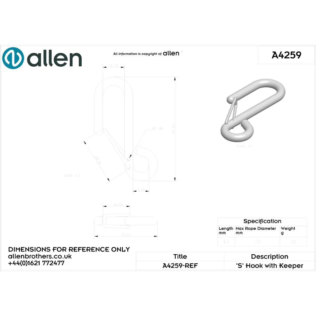 Stainless Steel S Hook with Spring