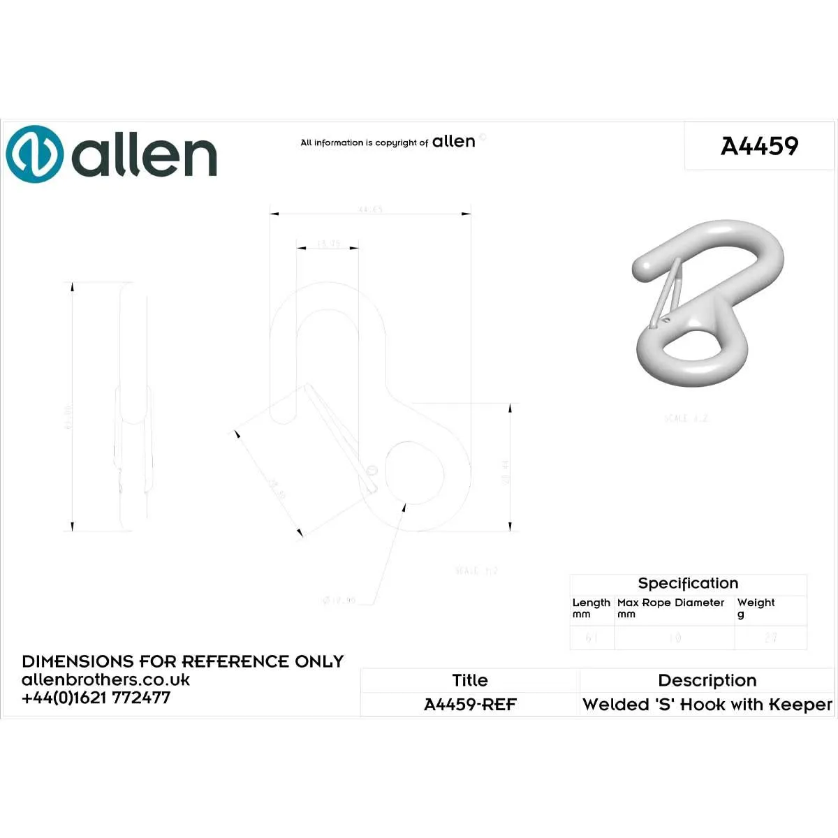 Stainless Steel Welded S Hook with Spring