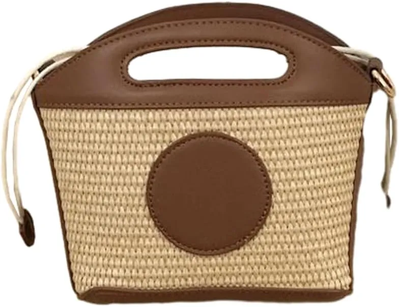 Straw Bags for Women 2025 Chic Straw Clutch Cute Basket Purse Bucket Bag Woven Tote Crossbody Beach Bag for Vacation