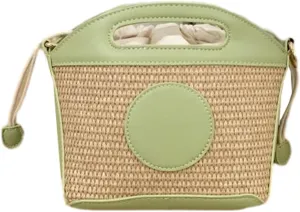 Straw Bags for Women 2025 Chic Straw Clutch Cute Basket Purse Bucket Bag Woven Tote Crossbody Beach Bag for Vacation