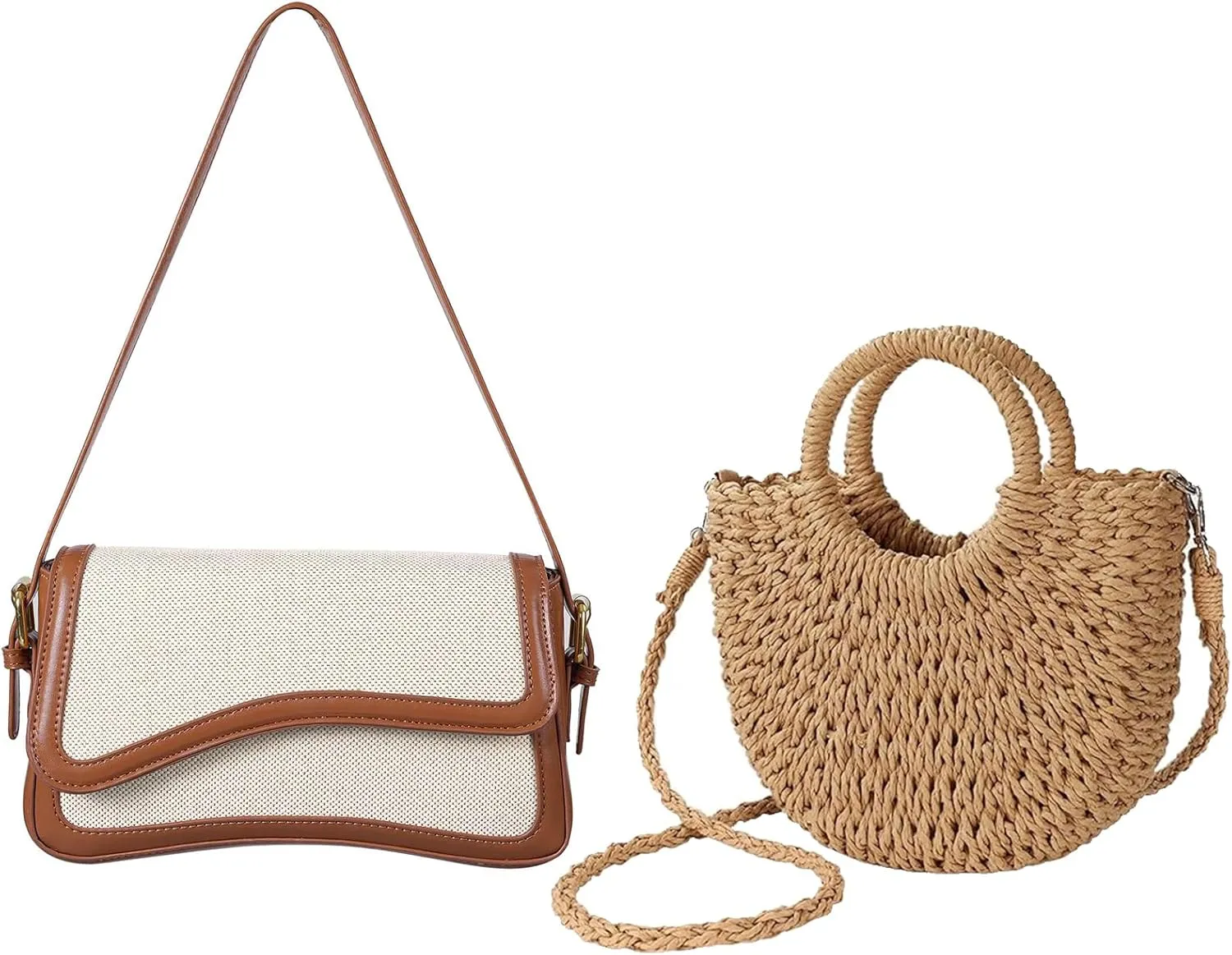 Straw Purses for Women Summer Beach Woven Bag