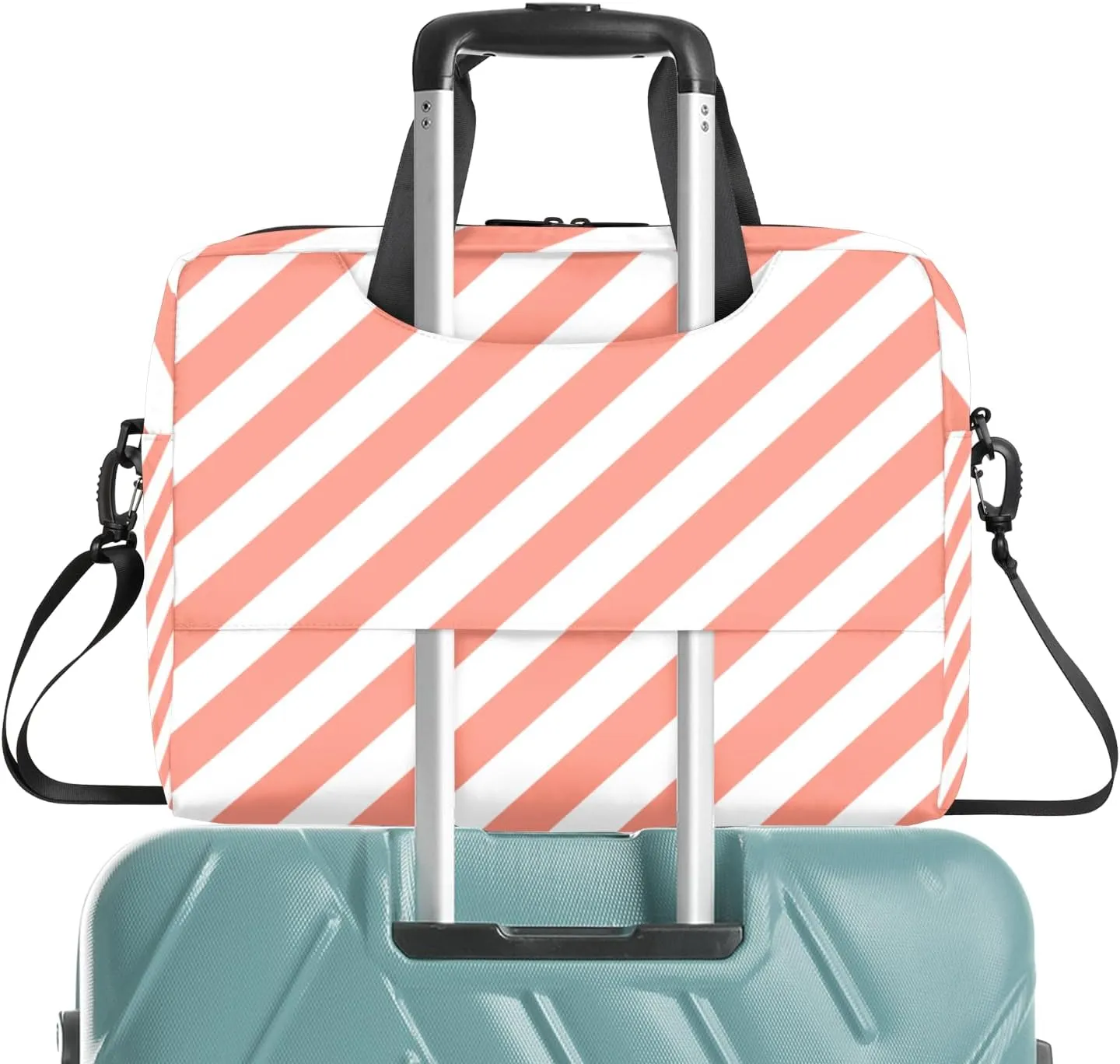 Striped Light Pink Laptop Sleeve Case 14 15 15.6 inch, Striped Light Pink Laptop Briefcase Shoulder Bag Waterproof Travel Computer Cover Carrying Bags