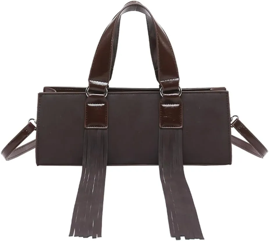 Stylish Crossbody Bags for Women Vintage Handbags for Women 2025 Suede Bag with Tassel Shoulder Bag Satchel Purse 2025 Trendy