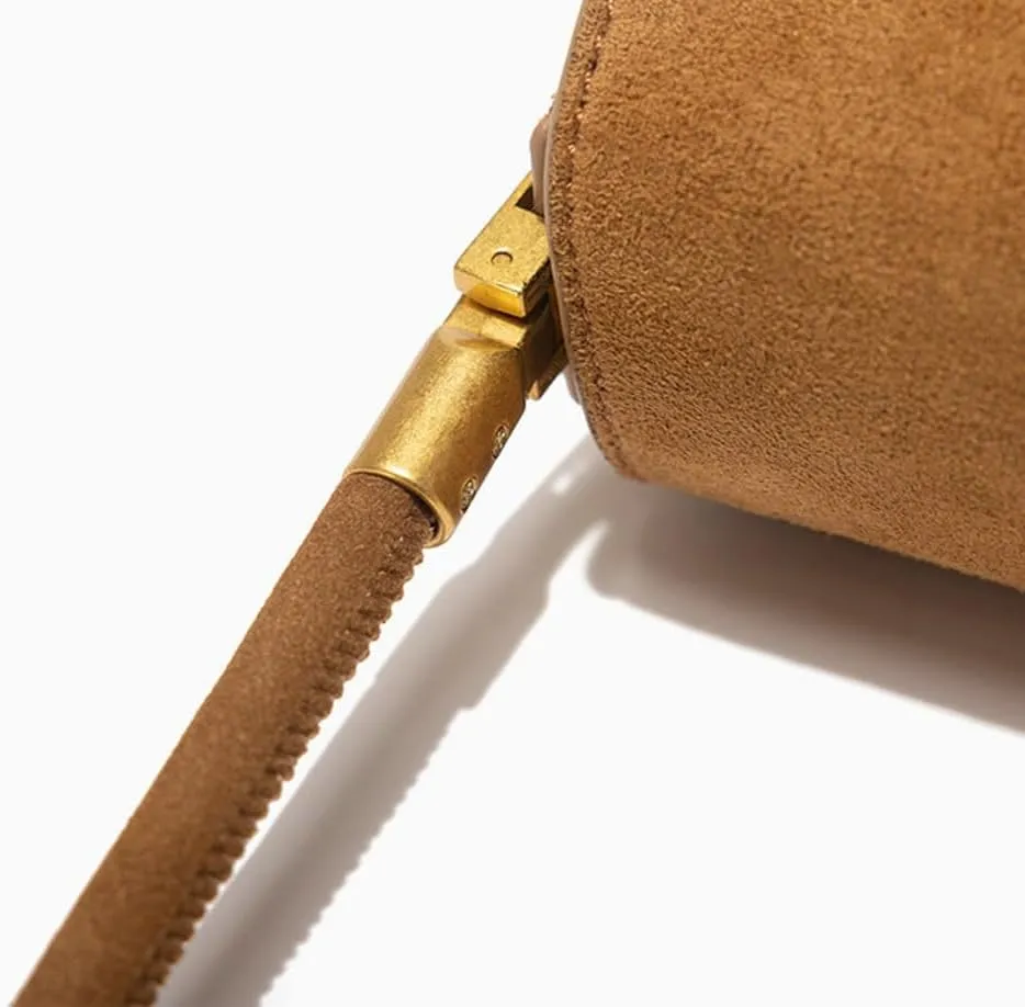 Suede Handbag Underarm Bags for women Flap Purse Small Vintage Shoulder Bag 2024 Fall Elegant Brown Suede Bag