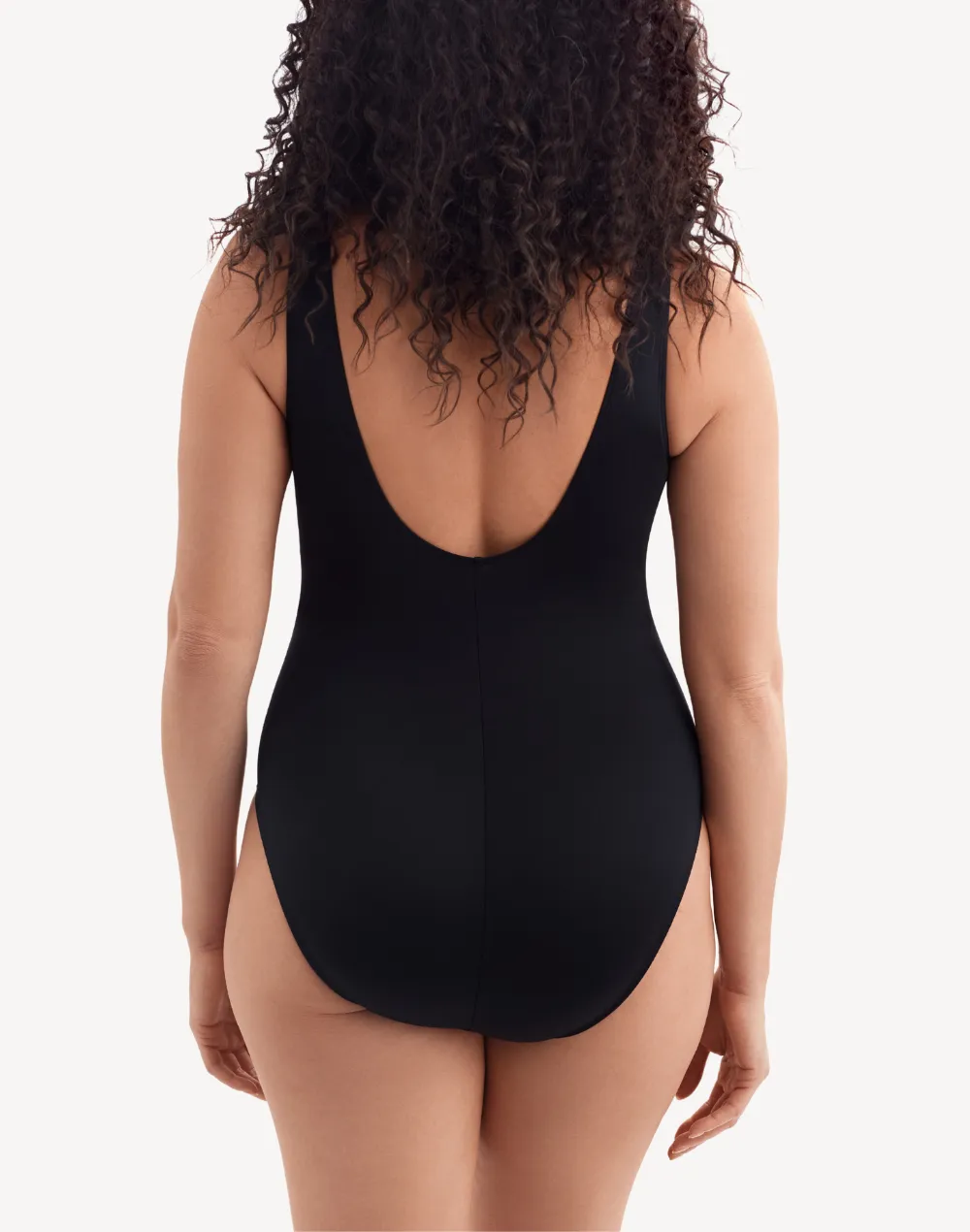 Summer Waves Faux Tie Long Torso One Piece Swimsuit