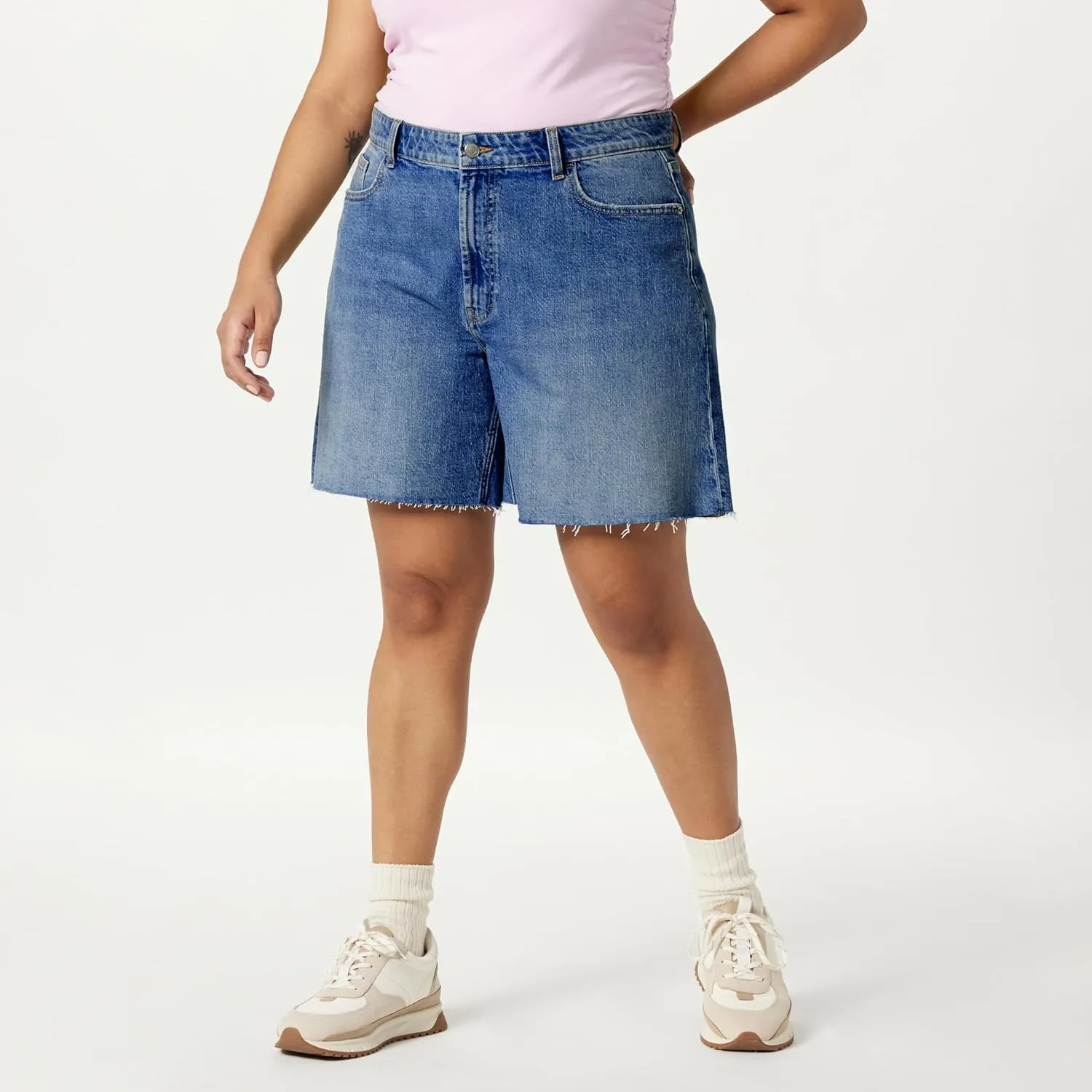 The Drop Women's Mari Long Relaxed Denim Short