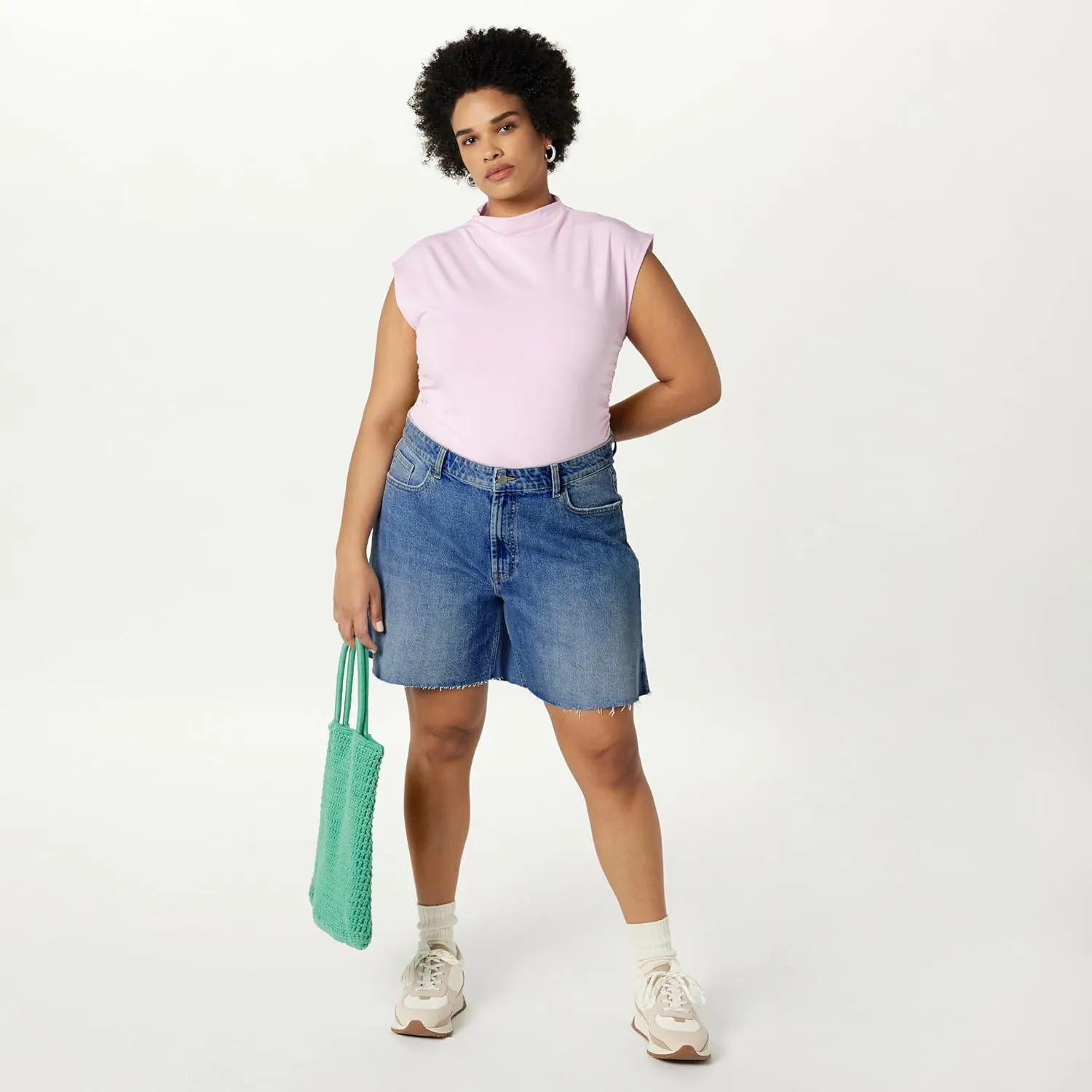 The Drop Women's Mari Long Relaxed Denim Short