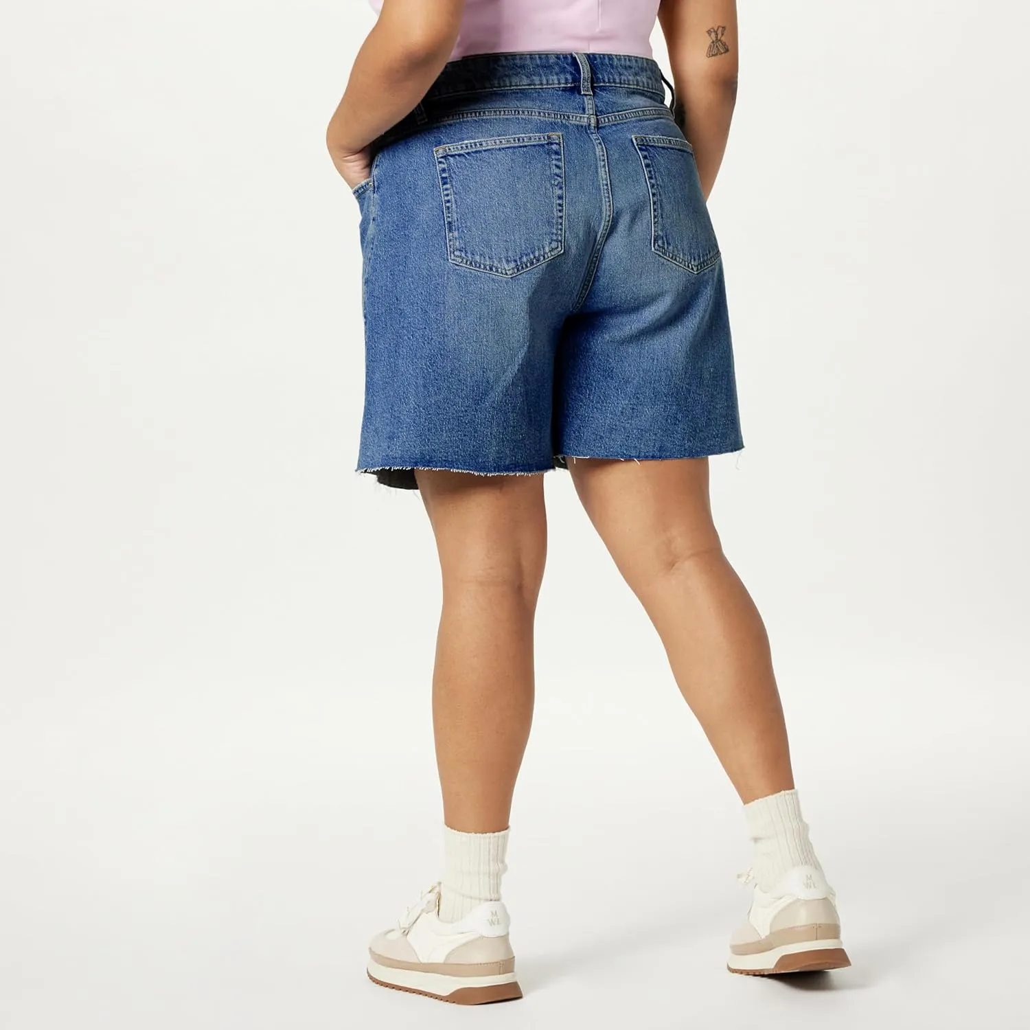 The Drop Women's Mari Long Relaxed Denim Short