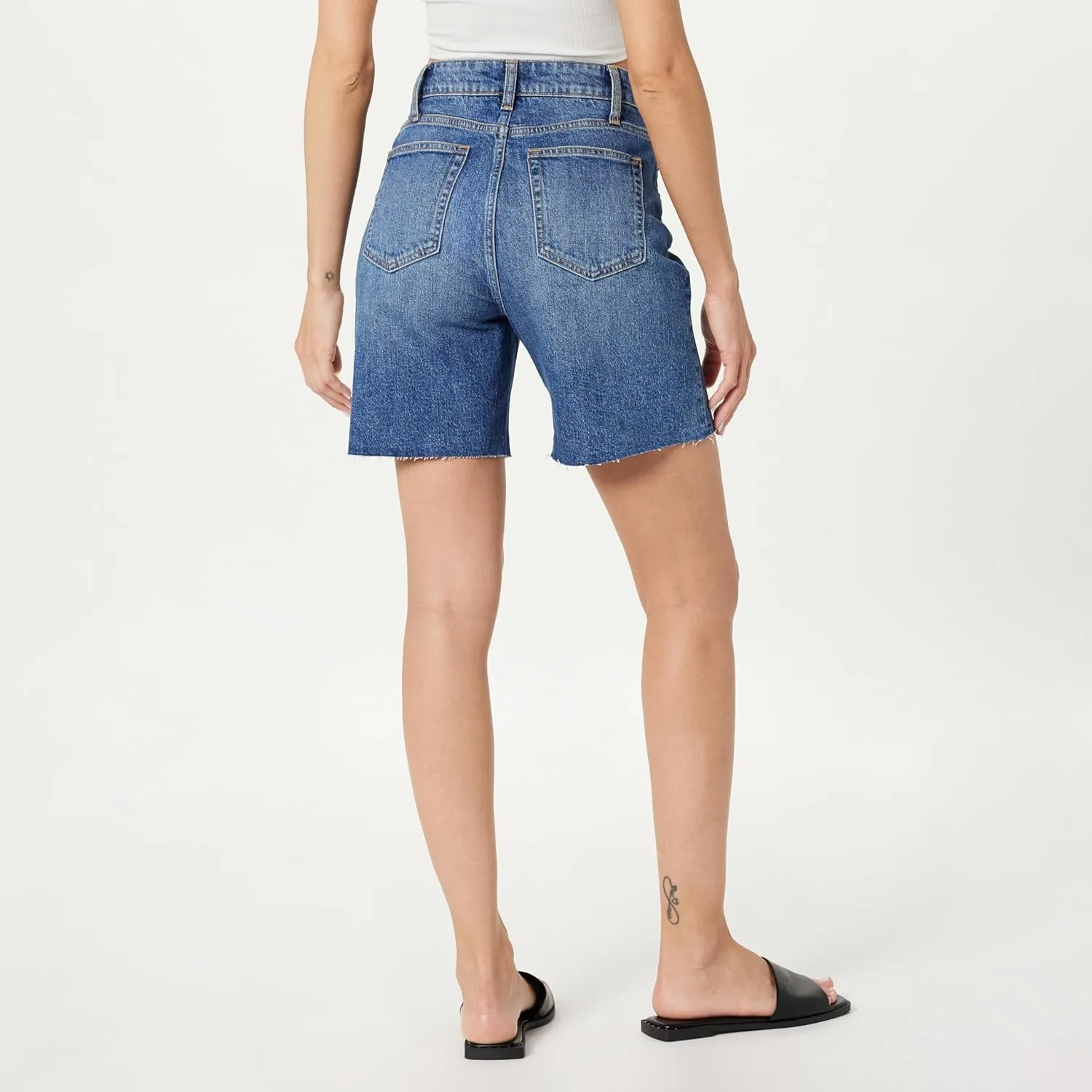 The Drop Women's Mari Long Relaxed Denim Short