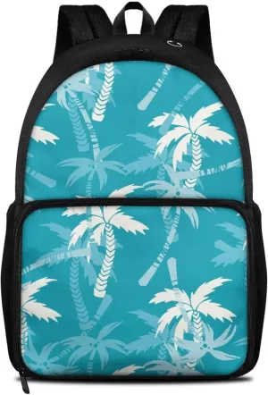Toddler Shoulder Bag,2-in-2 Kids Backpack Coconut Tree with Compartment and Two Side Pockets Insulated Cooler Lightweight Daily Versatile for School Play Festival Gift