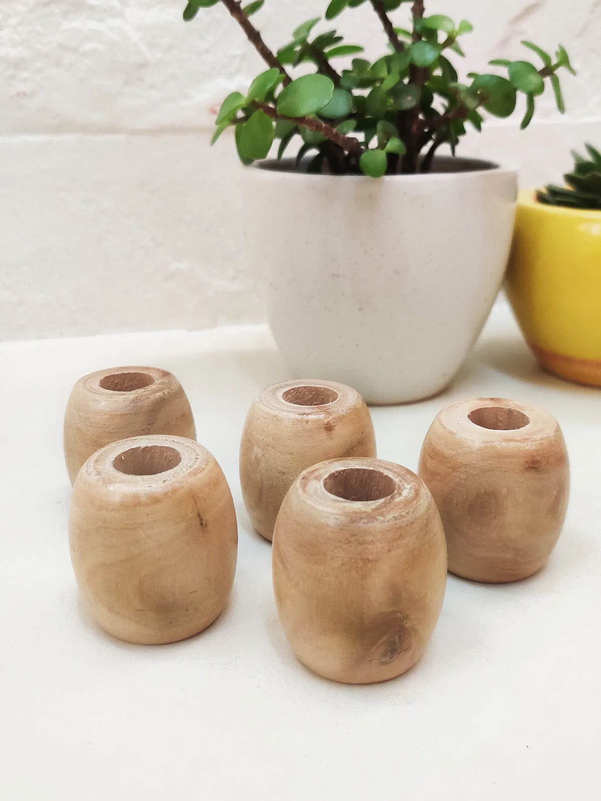 Toothbrush Holder Wooden Stand Pack Of 5