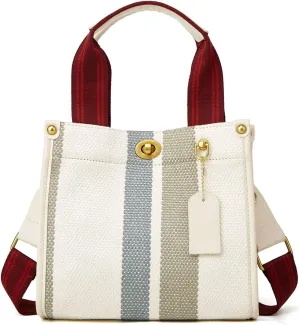 Tote Bag Hobo Bag for Women Canvas Shoulder Bags Chic Crossbody Bag Satchel Large Handbag Color Contrast Stripe