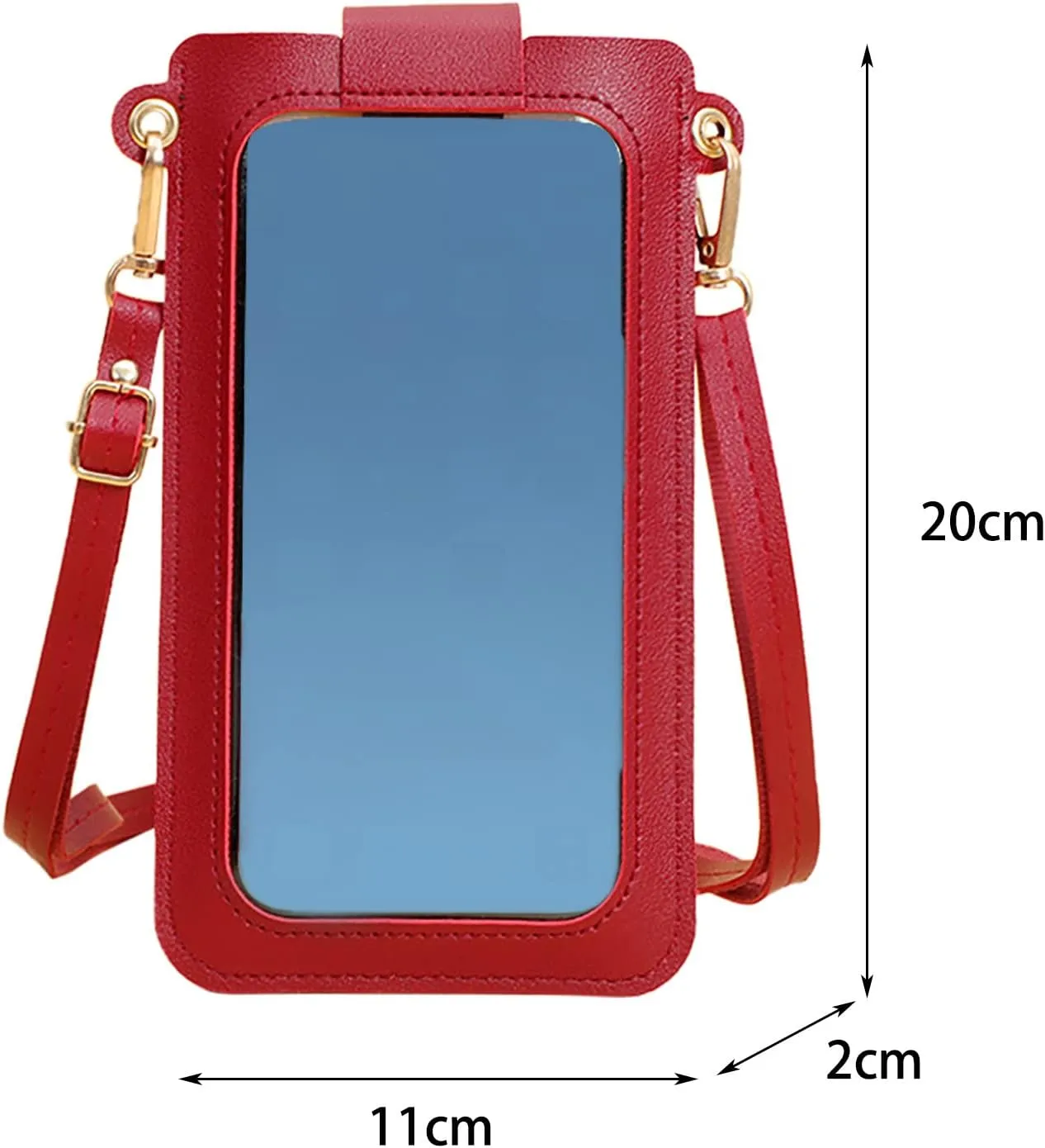 Tote Handbag Purse Solid Color Hasp Transparent Operation Ccreen Phone Bag Shoulder Bag Messenger