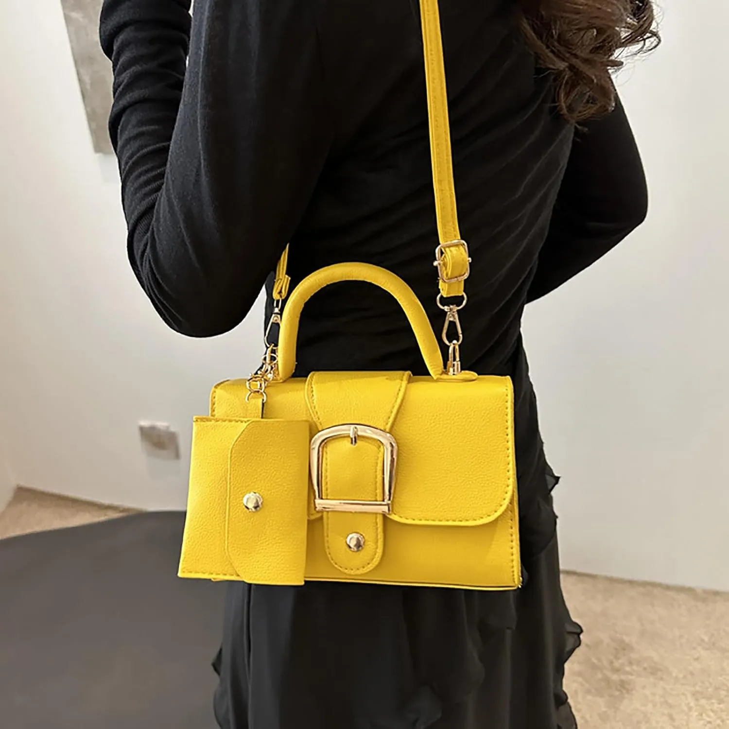 Tote Shoulder Bag Color Small Square Bag Simple Retro Handbag Trendsetter Stylish Child Body Single Shoulder For Women