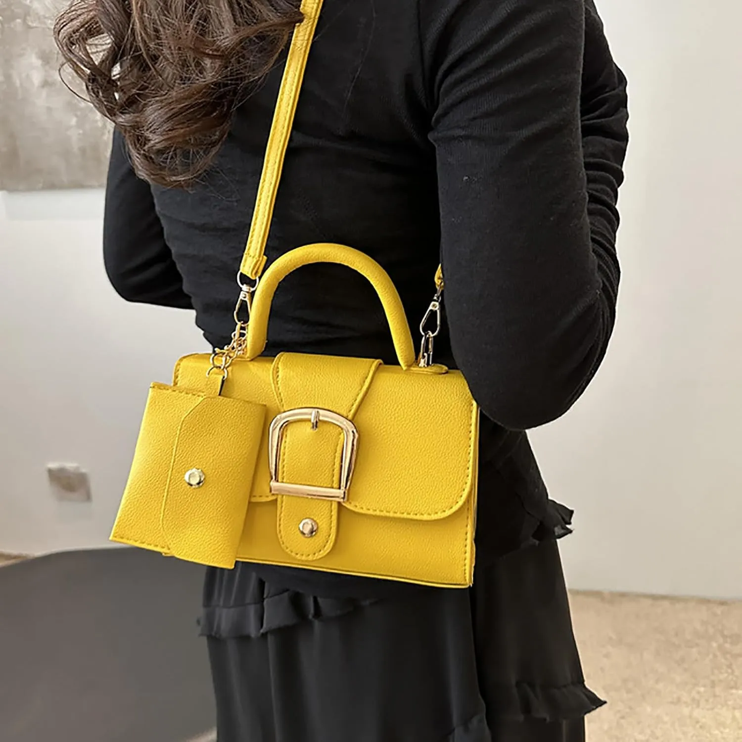 Tote Shoulder Bag Color Small Square Bag Simple Retro Handbag Trendsetter Stylish Child Body Single Shoulder For Women