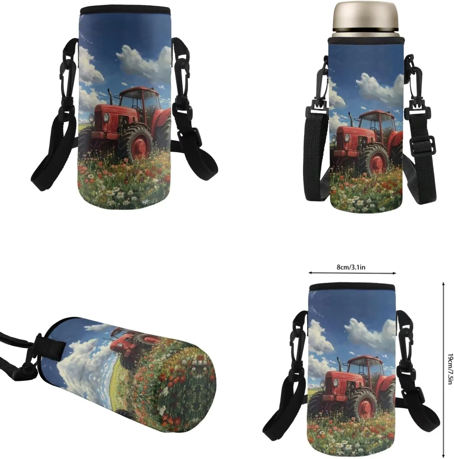 Tractor Backpack and Lunchbox Portable Cool Boys Bookbag Age 6-8 Versatile Insulated Lunch Bag for Kids Hot Food Lightweight Pre School Back Pack Set of 4