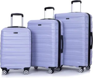Travelhouse 3 Piece Hardshell Suitcase Set: Lightweight Spinner Luggage - TSA-Approved Carry-Ons for Stress-Free Travel (Light Purple)