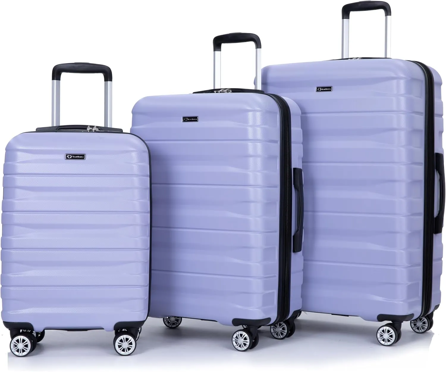 Travelhouse 3 Piece Hardshell Suitcase Set: Lightweight Spinner Luggage - TSA-Approved Carry-Ons for Stress-Free Travel (Light Purple)