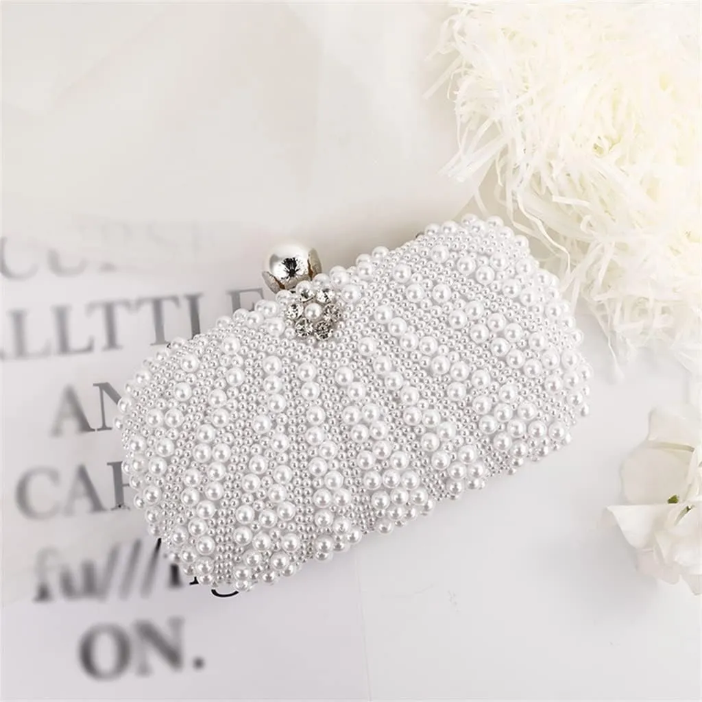 Trend Temperament Pearl Dinner Bag Chain Shoulder Bag Elegant Girl Exquisite Hand-held Evening Bag