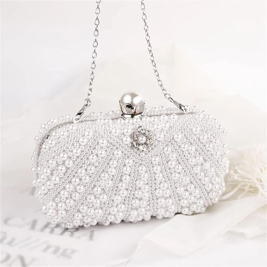Trend Temperament Pearl Dinner Bag Chain Shoulder Bag Elegant Girl Exquisite Hand-held Evening Bag