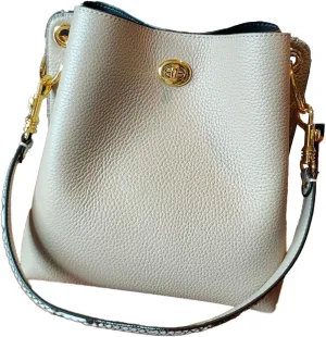 Trendy bucket bag for women,genuine leather shoulder bag,tote,simple and versatile crossbody bag with two straps.Hobo Purse,