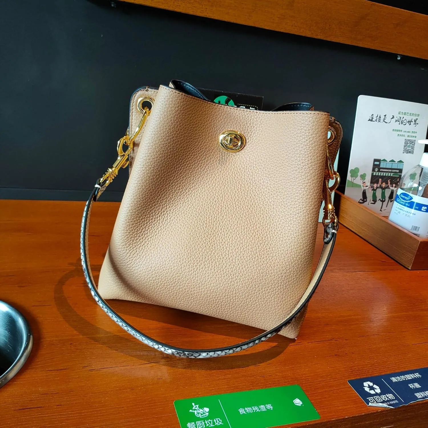 Trendy bucket bag for women,genuine leather shoulder bag,tote,simple and versatile crossbody bag with two straps.Hobo Purse,