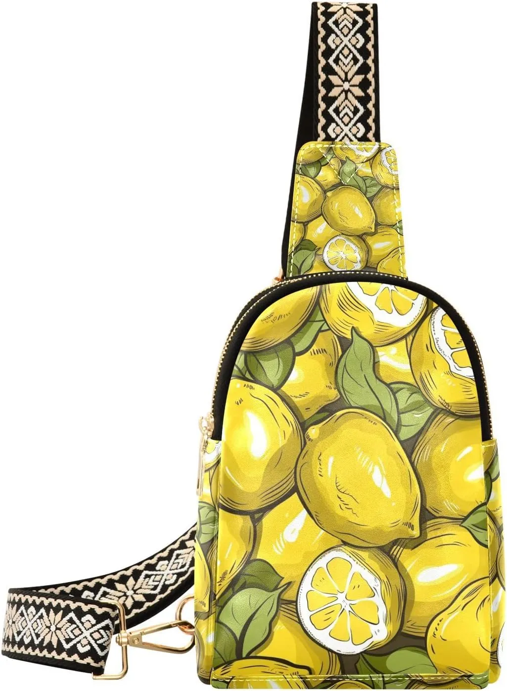Trendy Yellow Lemon body fanny packs leather small fanny packs for for travel