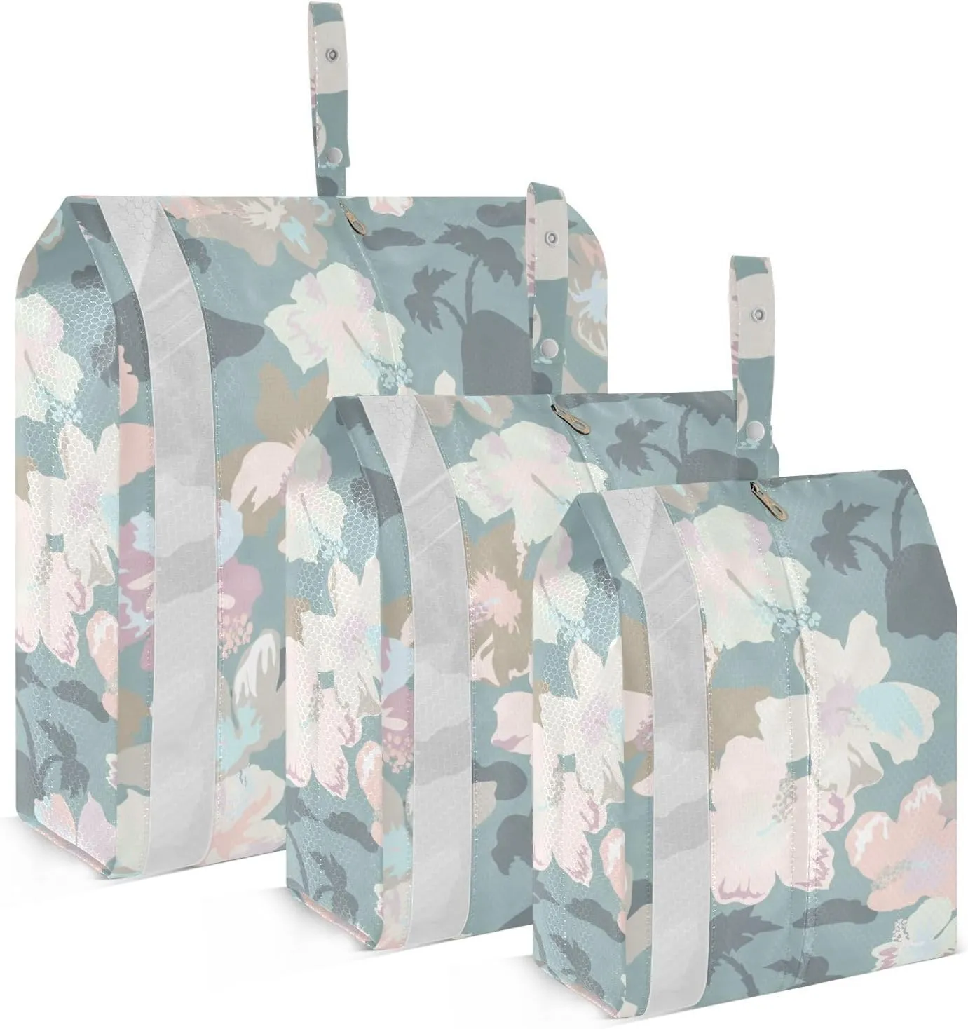 Tropical Cute Flowers 3 Set Travel Packing Cubes For Suitcases, Foldable, Garment Bag Closet Storage, Luggage Space Saver, Organizadores De Maletas Para