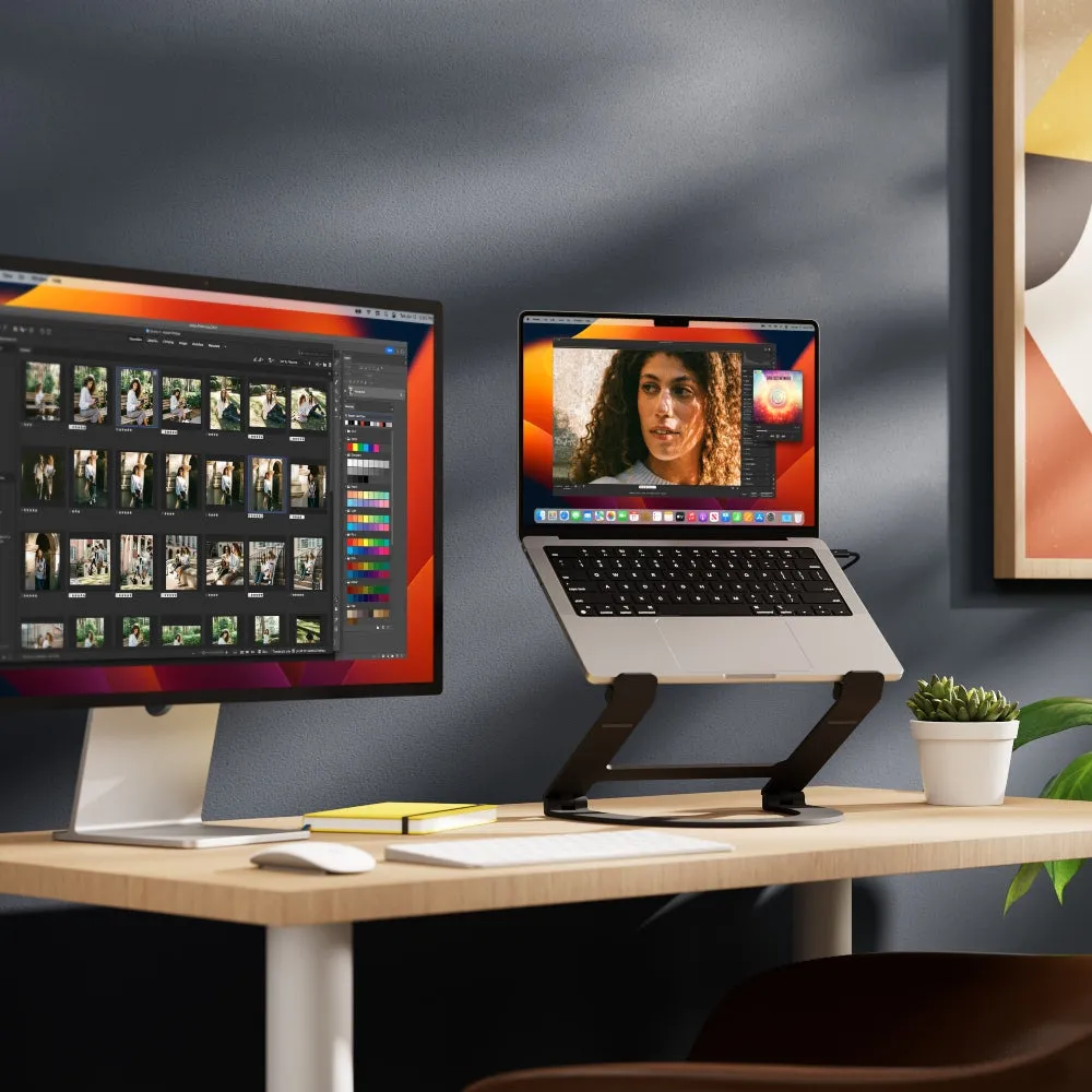 TWELVE SOUTH Curve Flex Ergonomic Height & Angle Adjustable Aluminum Laptop/MacBook Stand - Black