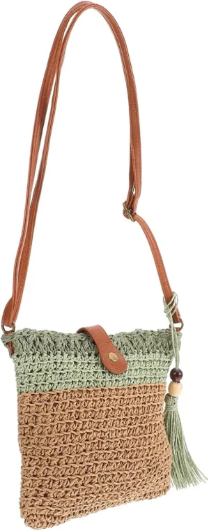 VALICLUD Beach Bag Woven Tote for Women Capacity Decorative Shoulder Bag with Tassel for and Daily Use Stylish Summer Accessory