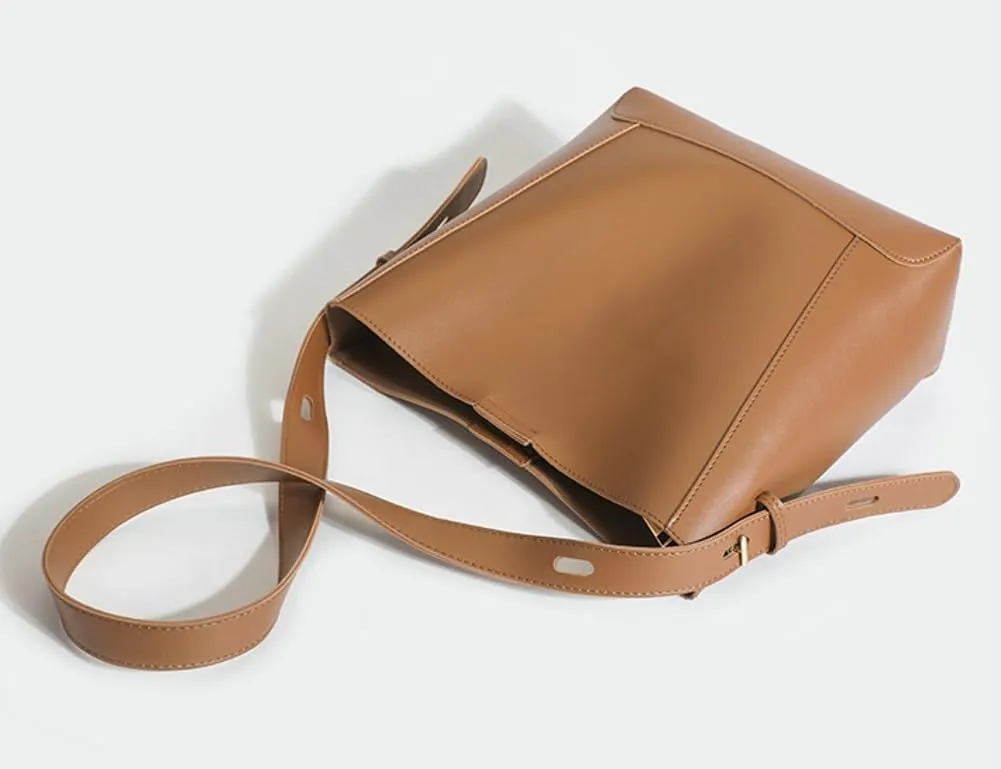 Vegan Leather Bucket Bags for Women Stylish Crossbody Bags Travel Tote Shoulder Bag Large Handbag Purse