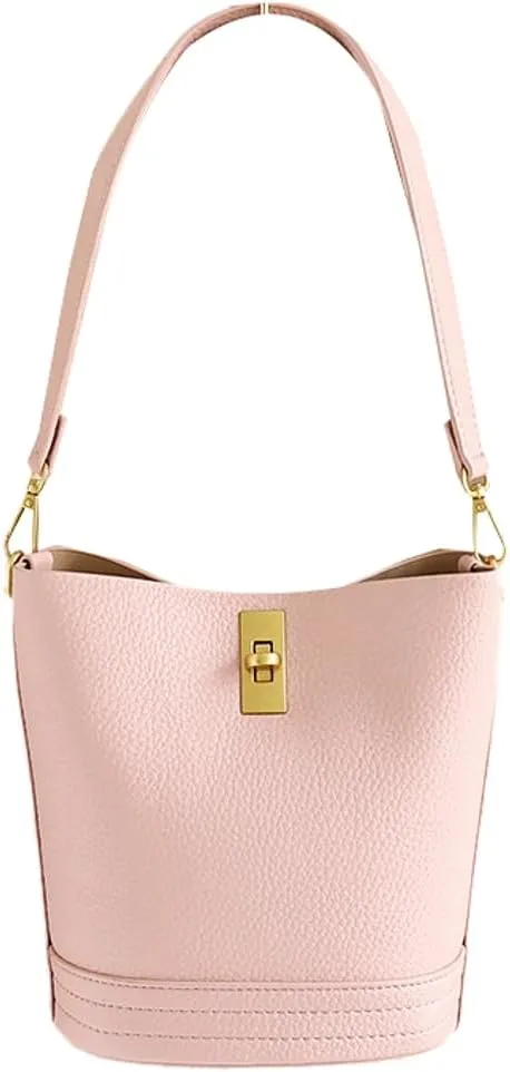 Vegan Leather Shoulder Bags for Women Bucket Crossbody Bag Casual Tote Purse Handbag Elegant Top Handle Satchel
