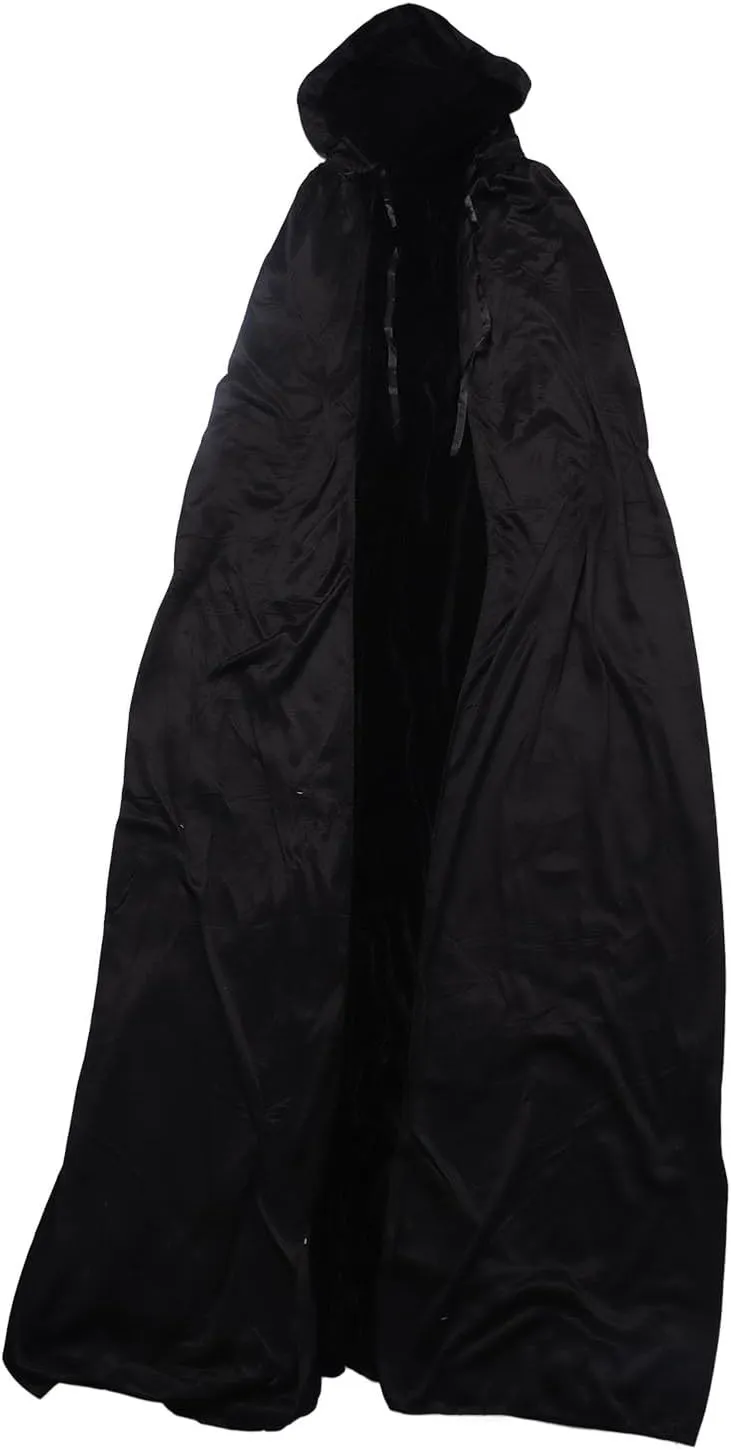 Velvet Hooded Cloak, Great to Wear for All Seasons, Unisex Halloween Party Cosplay Costume Hooded Cloak Versatile Cloak for