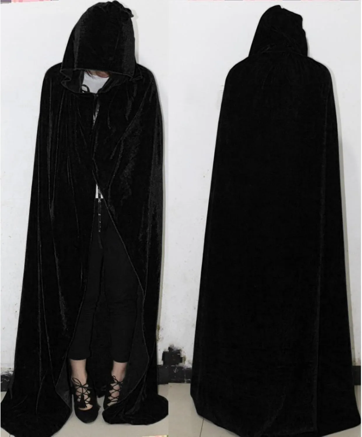 Velvet Hooded Cloak, Great to Wear for All Seasons, Unisex Halloween Party Cosplay Costume Hooded Cloak Versatile Cloak for
