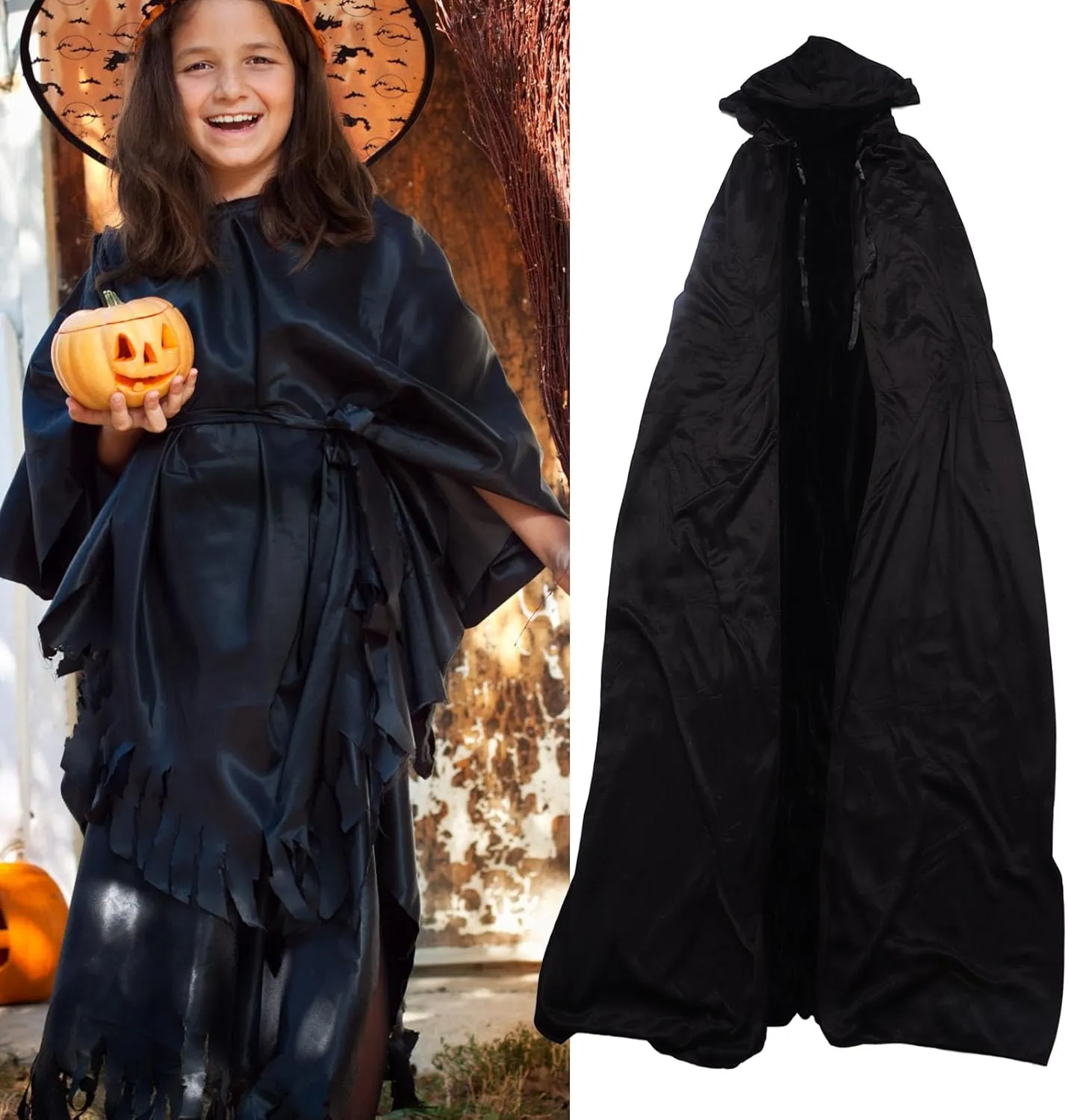 Velvet Hooded Cloak, Great to Wear for All Seasons, Unisex Halloween Party Cosplay Costume Hooded Cloak Versatile Cloak for