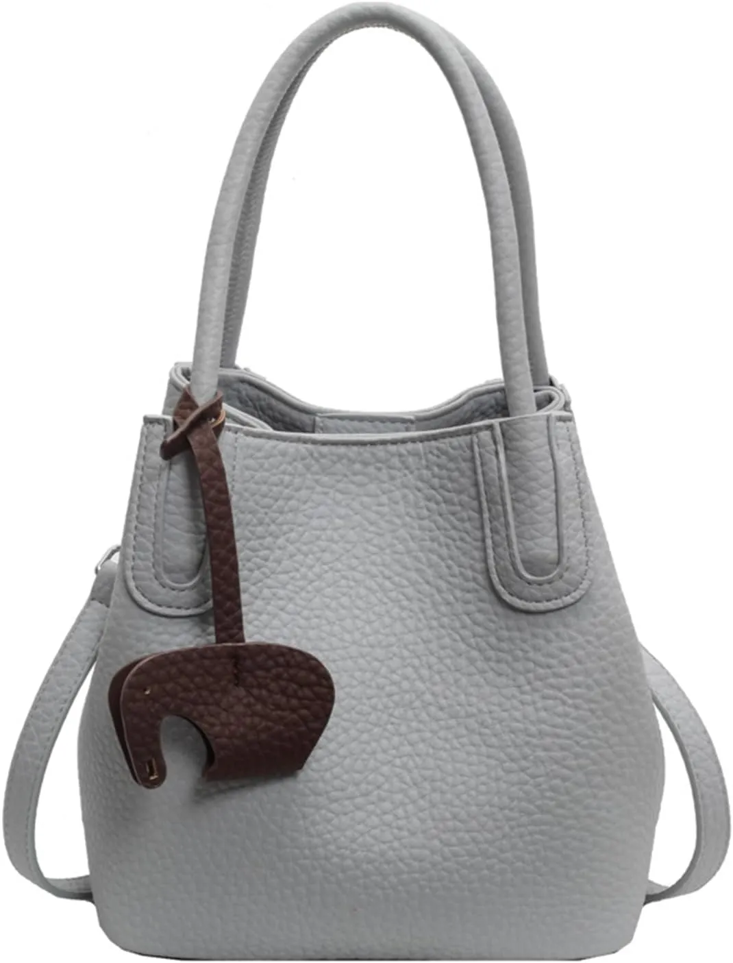 Versatile PU Leather Bucket Bag for Women  Small Crossbody Purse with Top Handle, Lightweight Shoulder Bag for Daily Use