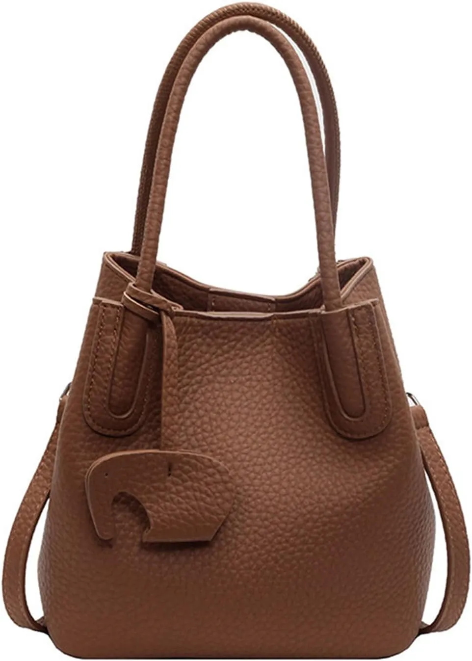 Versatile PU Leather Bucket Bag for Women  Small Crossbody Purse with Top Handle, Lightweight Shoulder Bag for Daily Use