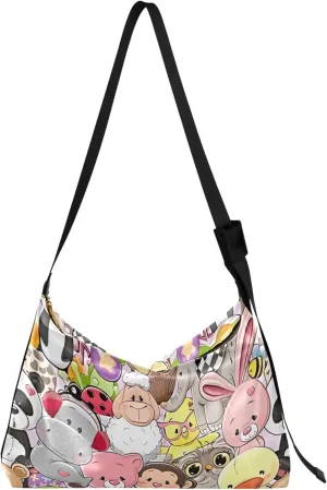 Watercolor Leopard Skin Brown Ladies Leather Purses Hobo Women's Large Purse Stylish Animal Print Designer Hobo Bags