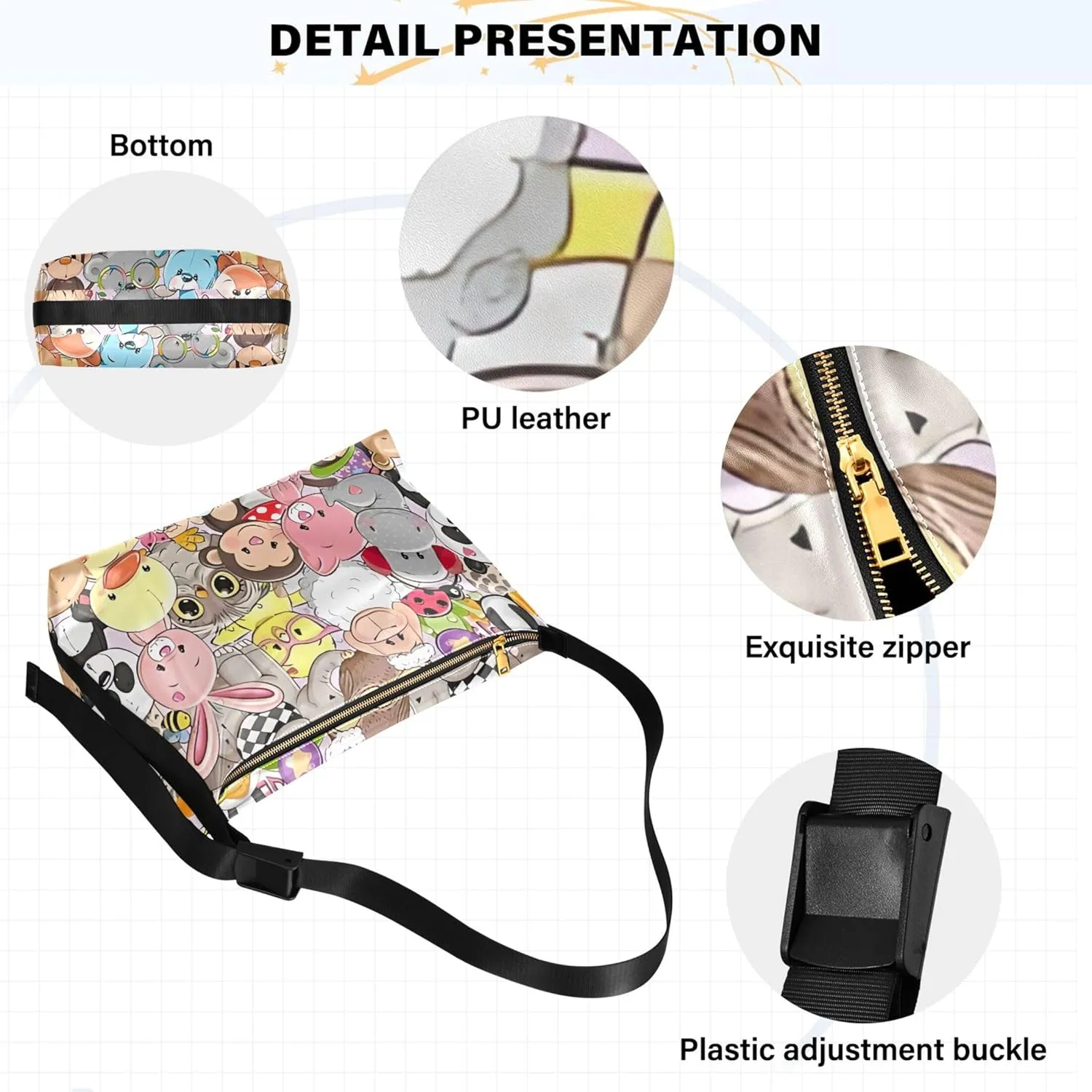Watercolor Leopard Skin Brown Ladies Leather Purses Hobo Women's Large Purse Stylish Animal Print Designer Hobo Bags