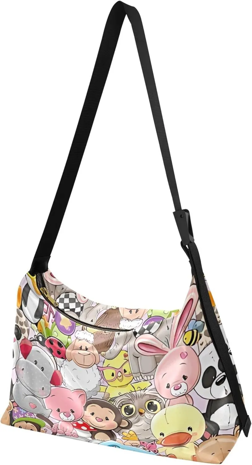 Watercolor Leopard Skin Brown Ladies Leather Purses Hobo Women's Large Purse Stylish Animal Print Designer Hobo Bags