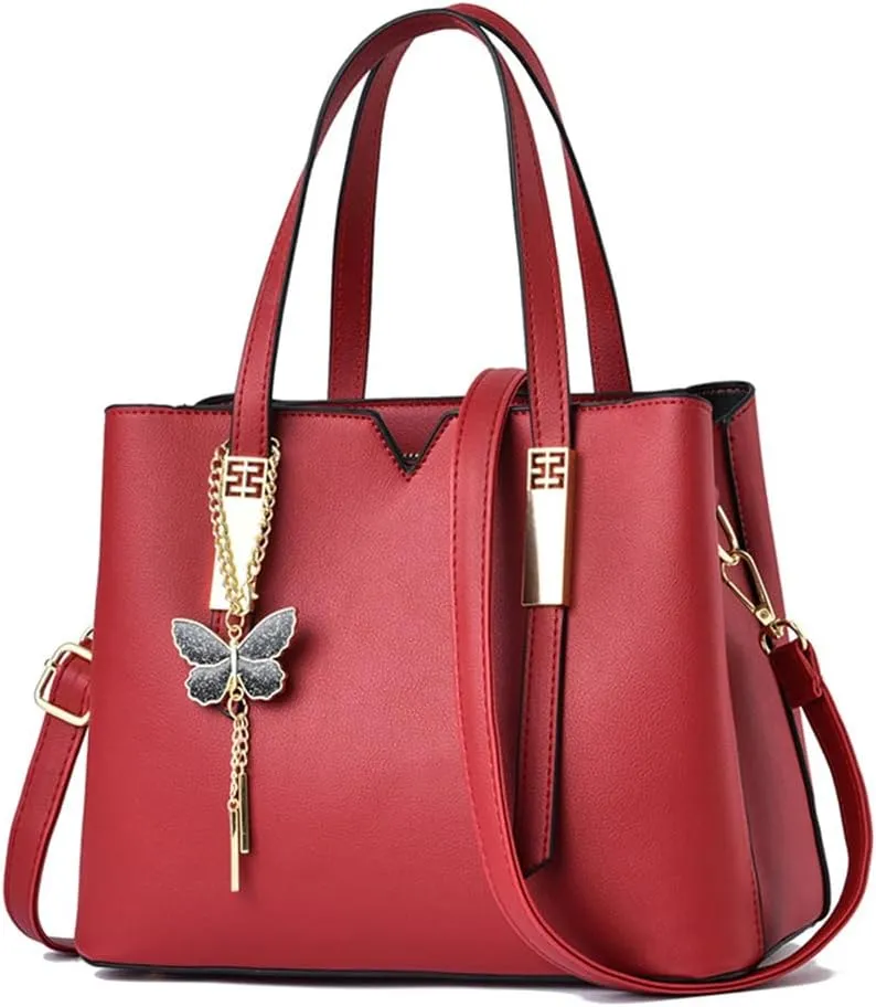 Women Leather Satchel Bags Top Handle Purse and Handbag Fashion Ladies Crossbody Bags Casual Tote Shoulder Bag (Blue)