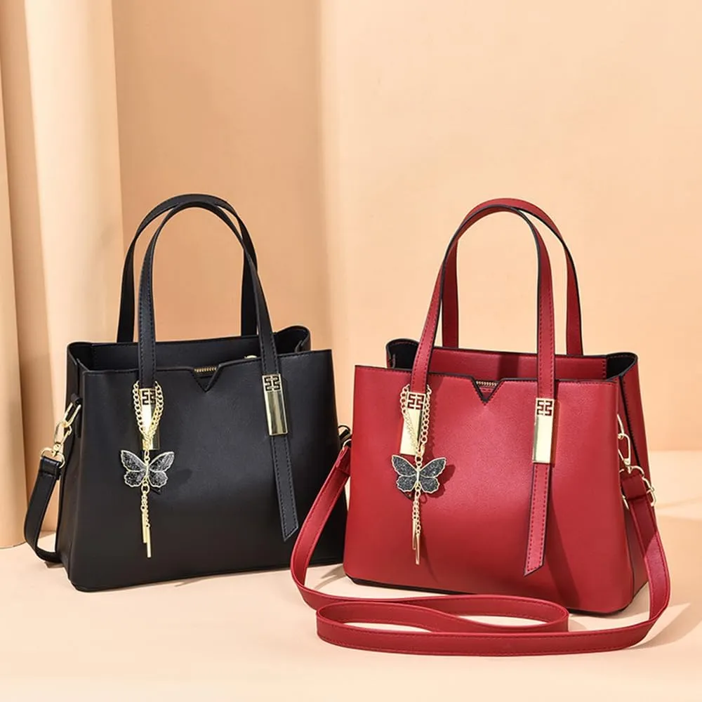 Women Leather Satchel Bags Top Handle Purse and Handbag Fashion Ladies Crossbody Bags Casual Tote Shoulder Bag (Blue)